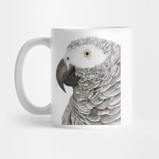 Grey parrot congo african timneh old word bird watercolor Mug
